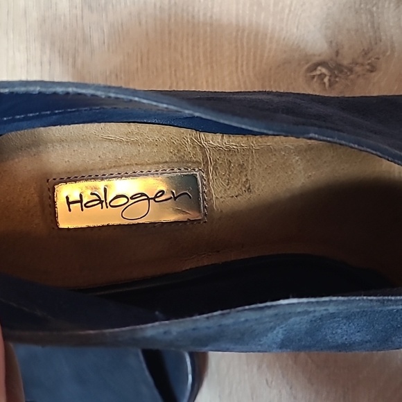 HALOGEN NAVY BLUE SUEDE KATRINA PEEP TOE BOOTIES size 8.5 - Picture 8 of 10